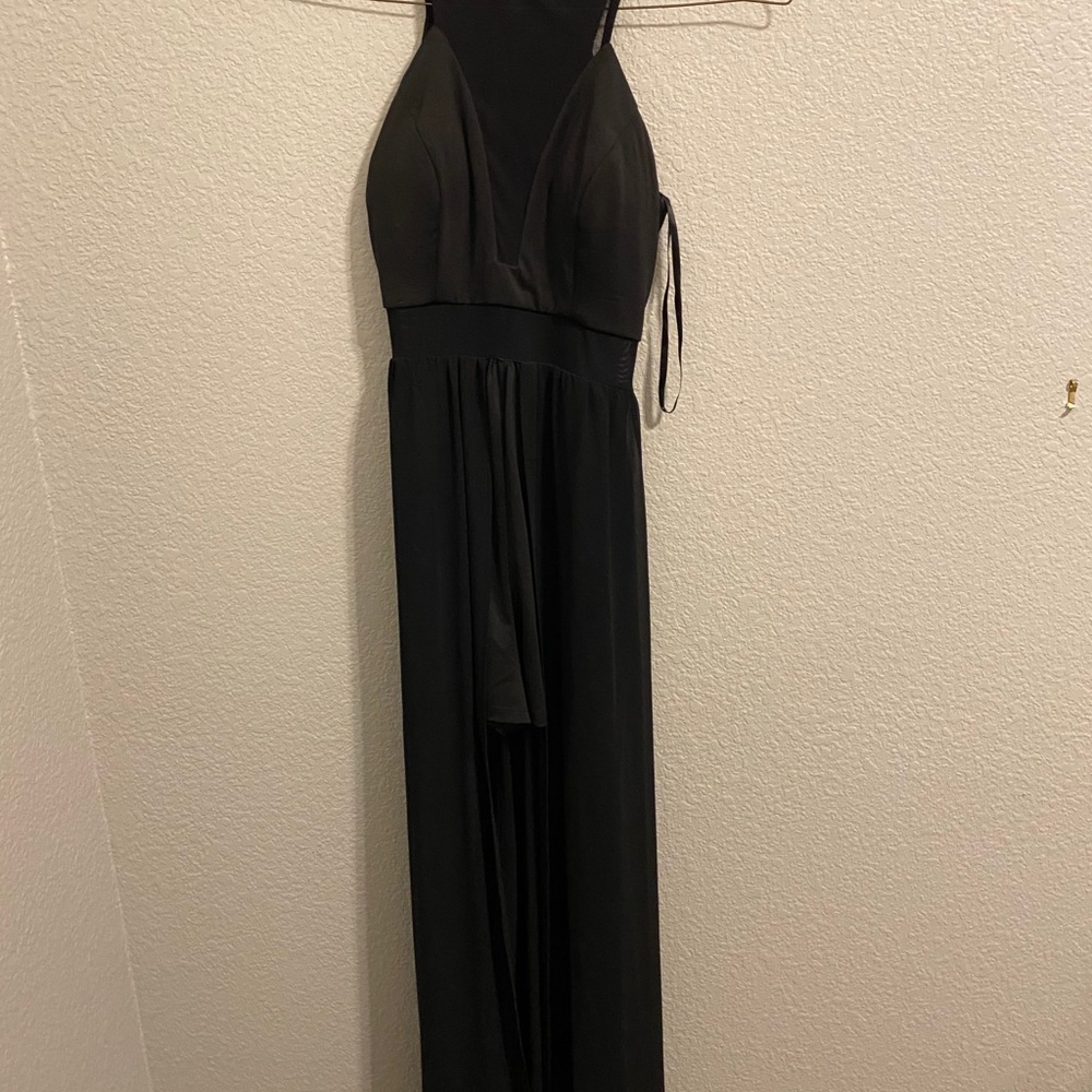 Black dress with shorts and long in the back!